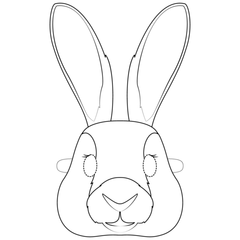 Hare Mask Coloring Page